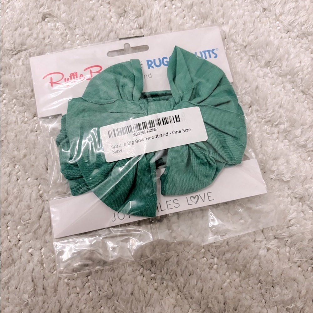NWT - Ruffle Butts Baby Hair Bow - Green